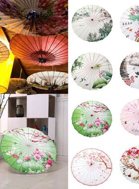Chinese Floral Umbrella Peony Peach Blossom Oilcloth