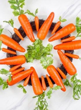 Easter Carrot Wreath Bunnys Carrots Hanging Ornaments