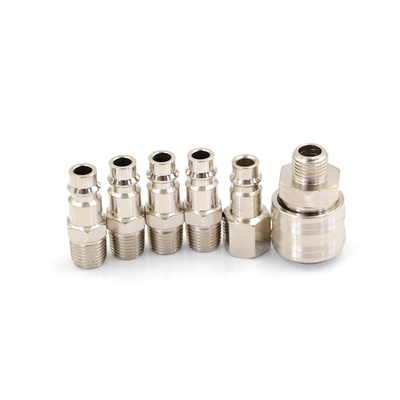 6pcs Silver Air Line Hose Compressor Connector Coupler Set 1