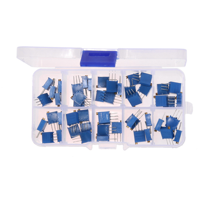 50Pcs 3296W Potentiometers Kit 3296W MultiTurn trimmer Poten