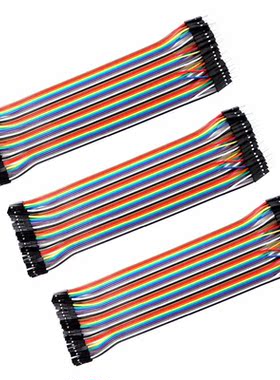 3 40pc Dupont Wire Jumper Cable 1P-1P 2.54mm Male to Female