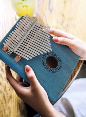 Mahogany Body Musical Instrument 17 Keys Thumb Piano Wood