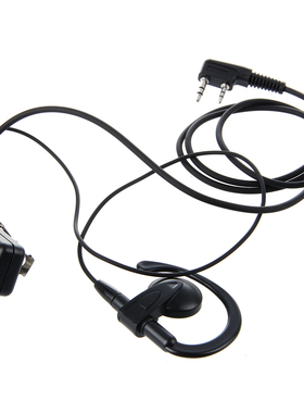 Black Wired 2 Pin PTT Earpiece Earphone for Kenwood TK