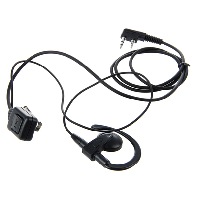 Black Wired 2 Pin PTT Earpiece Earphone for Kenwood TK
