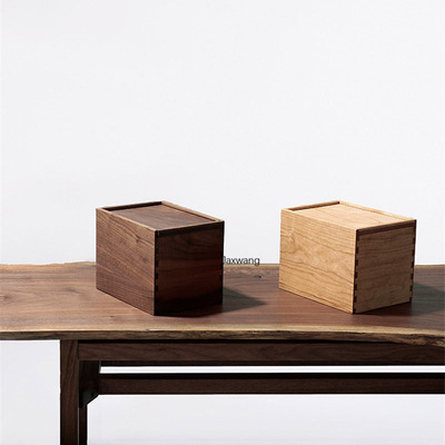 Designer Storage Box Black Walnut Japanese Cherry Wood Art