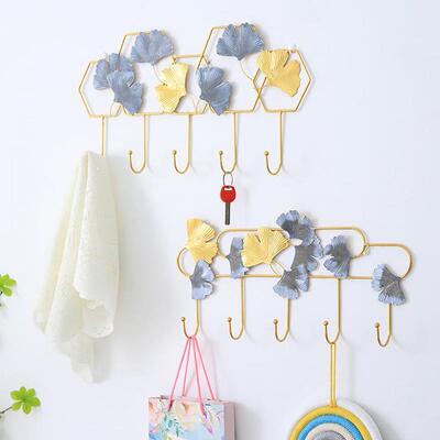 Gold Hanging Storage Rack Wrought Iron Hook Hanger Creative
