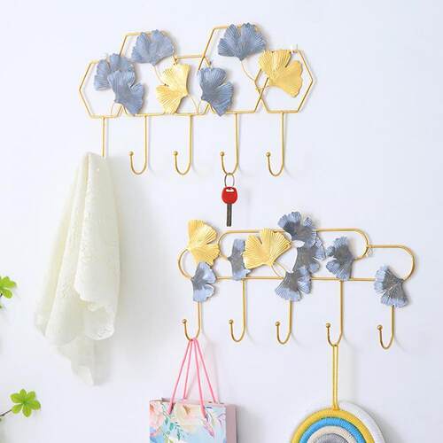 Gold Hanging Storage Rack Wrought Iron Hook Hanger Creative