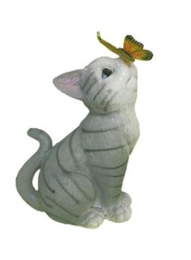 Bulldog Solar Light Cute Cat Dog Resin Craftwork Statue