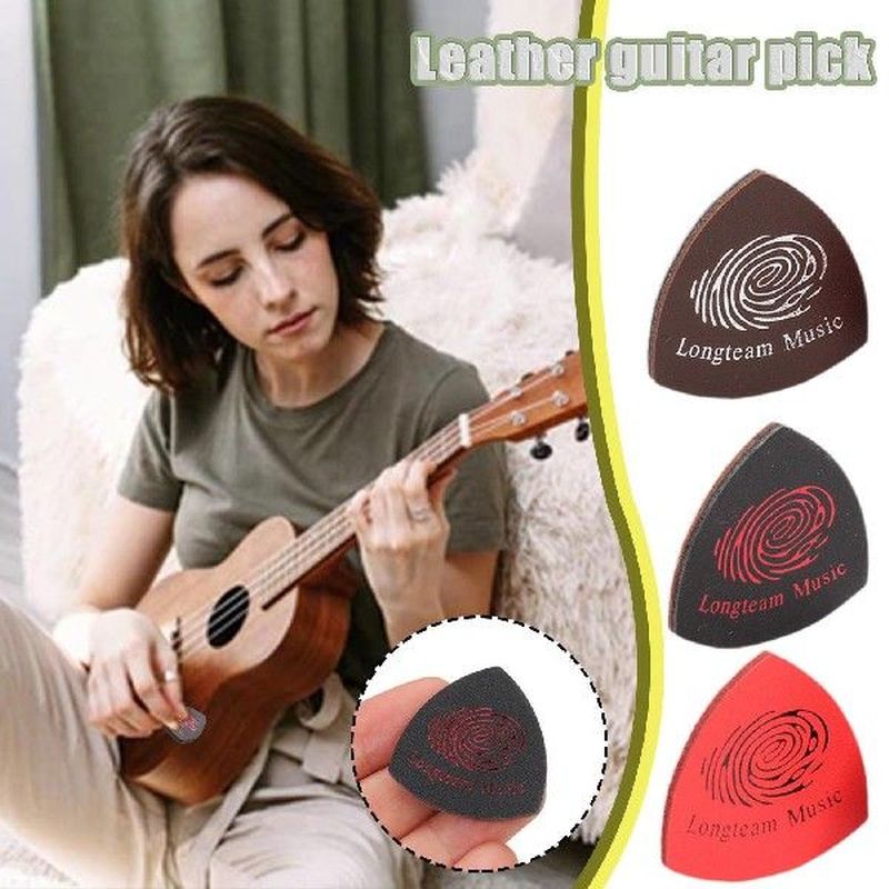 3.5cm Leather Guitar Pick Ukulele Bass Plectrum Colorful