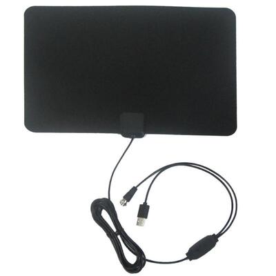 80 Miles Range Large Flat Indoor HD TV Antenna Amplifier Boo