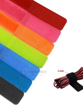 50pcs Nylon Velcro Cable Tie Colorful Power Managet Wire Hoo