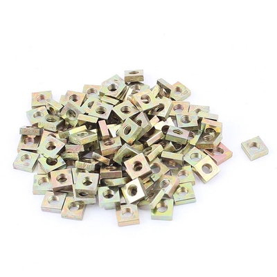 M3x5.5x2mm Zinc Plated Square Nuts Bronze Tone 100pcs