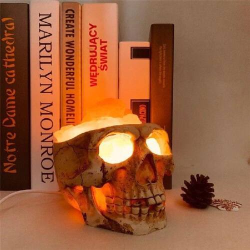 LED Night Light Table Lamp Skull Light Salt Stone Lamp Horro