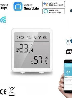 Wifi+Bluetooth Tuya Smart Temperature And Humidity Sensor