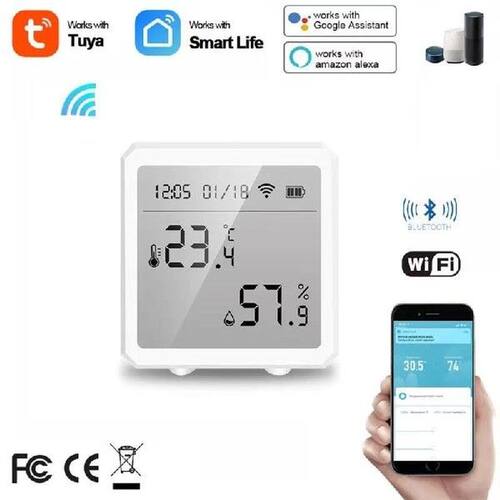 Wifi+Bluetooth Tuya Smart Temperature And Humidity Sensor