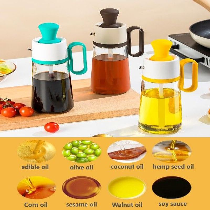 550ml Cooking Seasoning Oil Bottle Two-in-one Kitchen