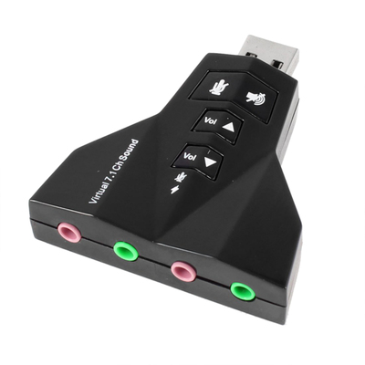 3.5mm Plug USB 2.0 to 3D Virtual Audio Sound Card Adapter 7.