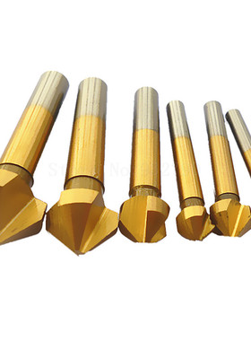 6pcs 3 Flute 90 Degree Hss Chamfer Cutter Chamfering Drillin