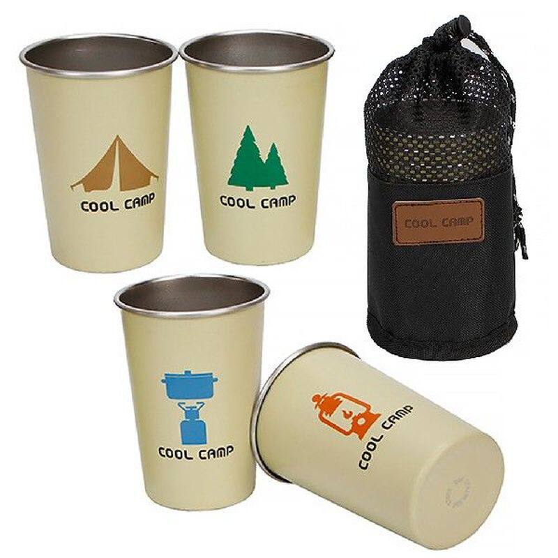 pack of 4 coolcamp water bottle travel camping drinking cup