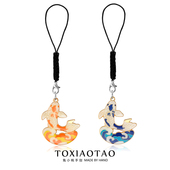 中国风鱼跃龙门锦鲤挂绳耳机保护套挂件U盘防丢配饰ins潮学生挂饰