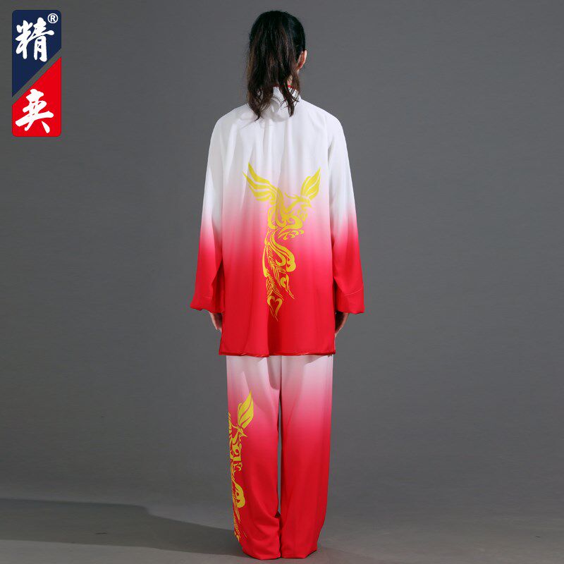 速发太极服男新款渐变龙凤印花太极拳练功服武术服表演服春