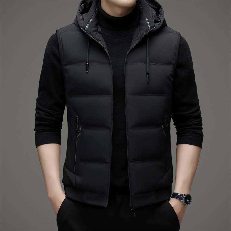 男士户外羽绒马甲可拆卸连帽短款修身90鸭绒马夹休闲冬季保暖背心,男装,羽绒马甲,淘宝优惠券,粉丝福利购,淘宝优惠卷
