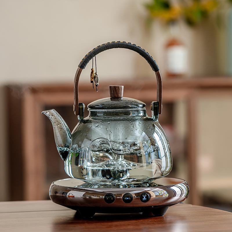 煮茶器玻璃烧水壶蒸煮茶壶电陶炉白茶家用茶具小型养生煮茶炉套装