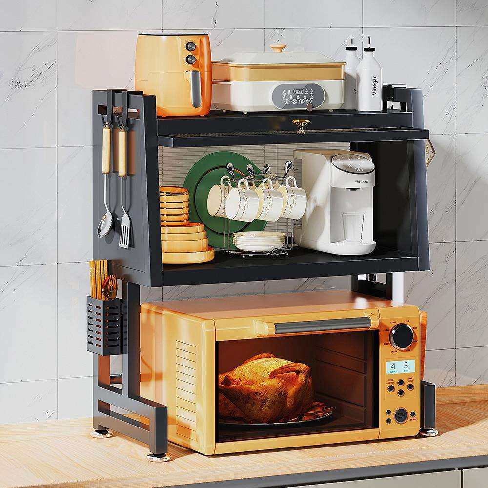 厨房微波炉置物架家用带柜门储物架台面双层橱柜锅具烤箱收纳架子,影音电器,更多影音配件,淘宝优惠券,粉丝福利购,淘宝优惠卷