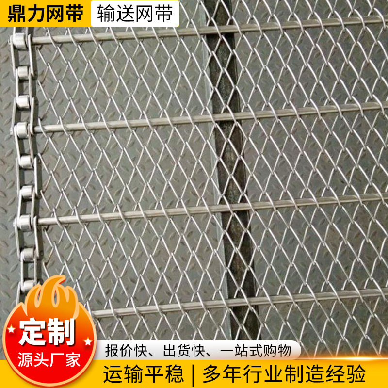 抛丸清理设备网带铁网耐高温加密人字传送带隧道炉不锈钢网带网链