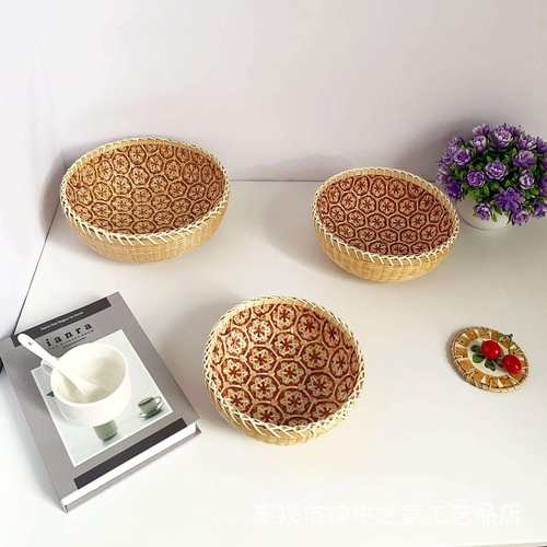 越南竹编篮竹簸箕家用竹编馒头筐水果竹筐农家竹制品蔬菜收纳篮