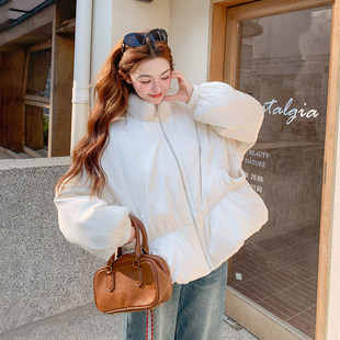 白色短款毛领羽绒服女款冬季2026新款小个子巨好看奶呼呼90绒外套