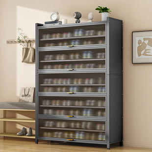 钢制鞋柜防尘入户家用门口多层新上翻门大容量爆鞋架玄关款艺铁柜
