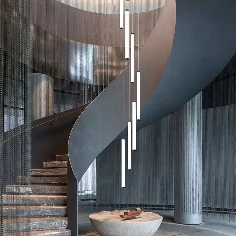 楼梯长条吊灯复式楼别墅北欧跃层挑灯具现代楼梯间简约loft空旋转,家装灯饰光源,LOFT/复式住宅/楼梯吊灯,淘宝优惠券,粉丝福利购,淘宝优惠卷