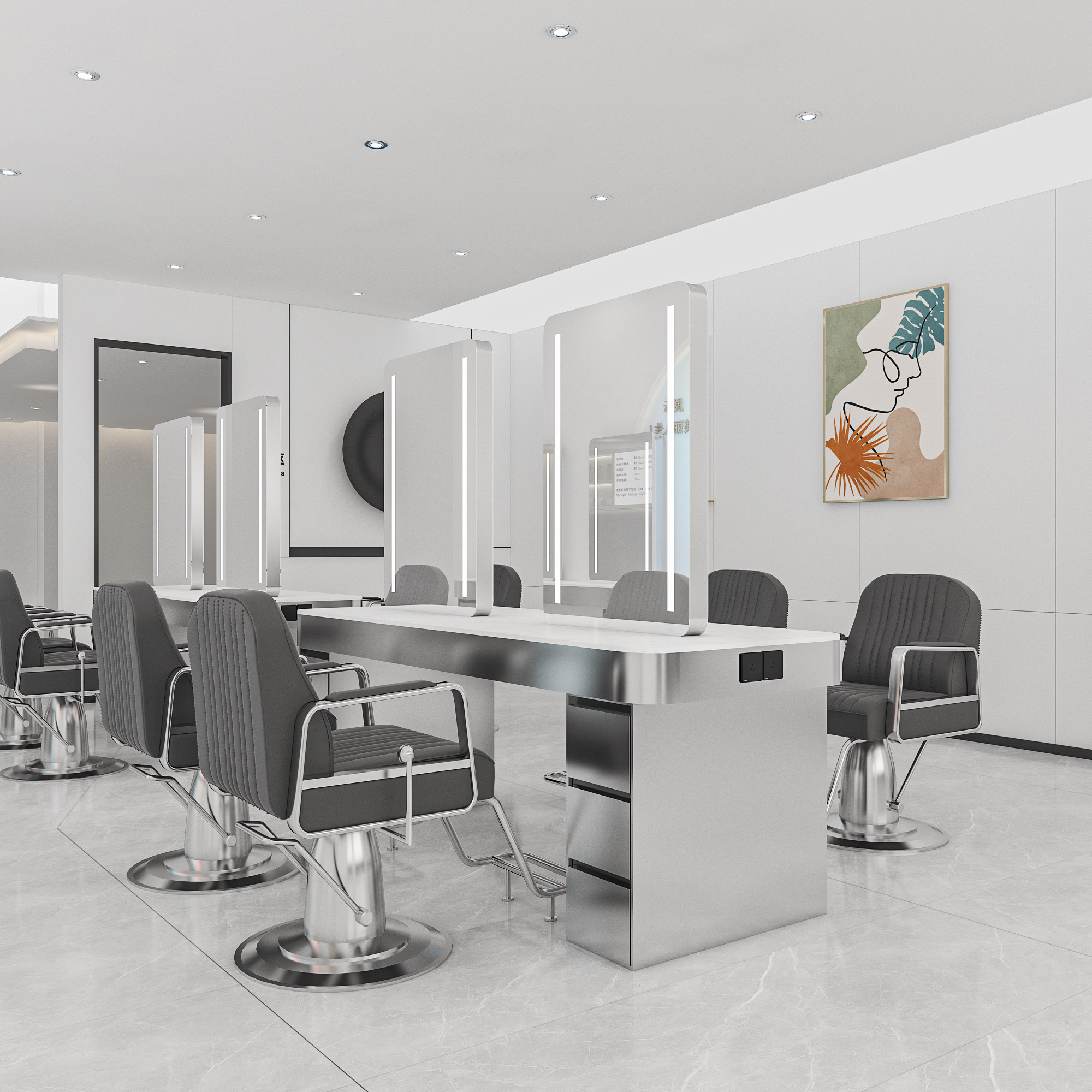 发廊网红专用理发店镜台镜台染灯镜子带柜烫美发店不锈钢双面带,商业/办公家具,理发镜台,淘宝优惠券,粉丝福利购,淘宝优惠卷