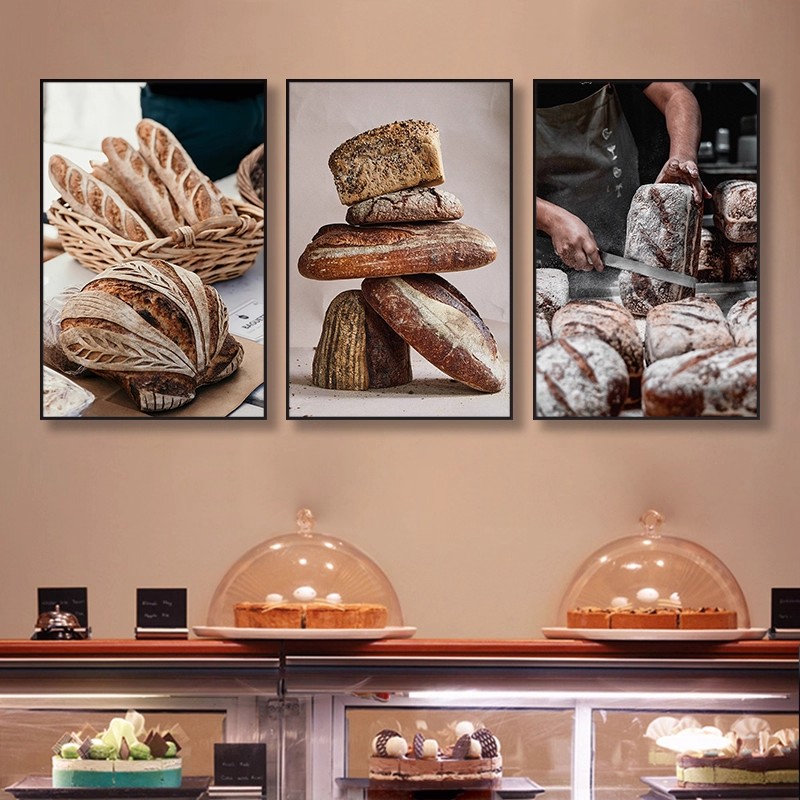 烘焙店墙面装饰画欧式面包蛋糕店