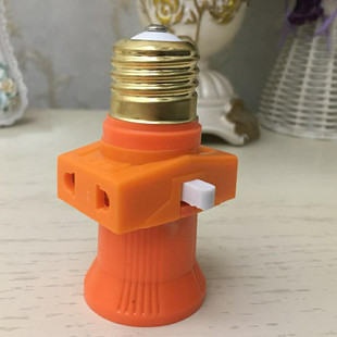 E27纯铜双螺口分火吊灯头 E27罗口阻燃红电木材料灯头带两脚插孔