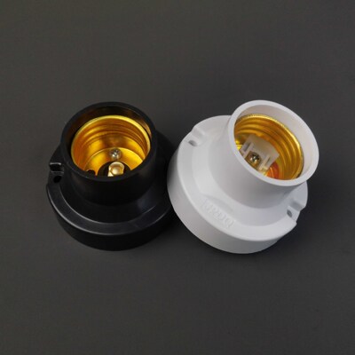 E27螺口平灯头平灯座装饰分体式老款加厚天花板螺口直插吸顶式