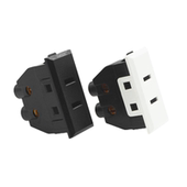 二插带保护门二孔插座2极 国标美标两脚卡式 嵌入式 2芯ac插座模块