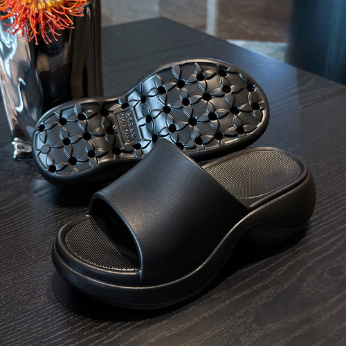 高端百搭拖鞋女增高不磨脚