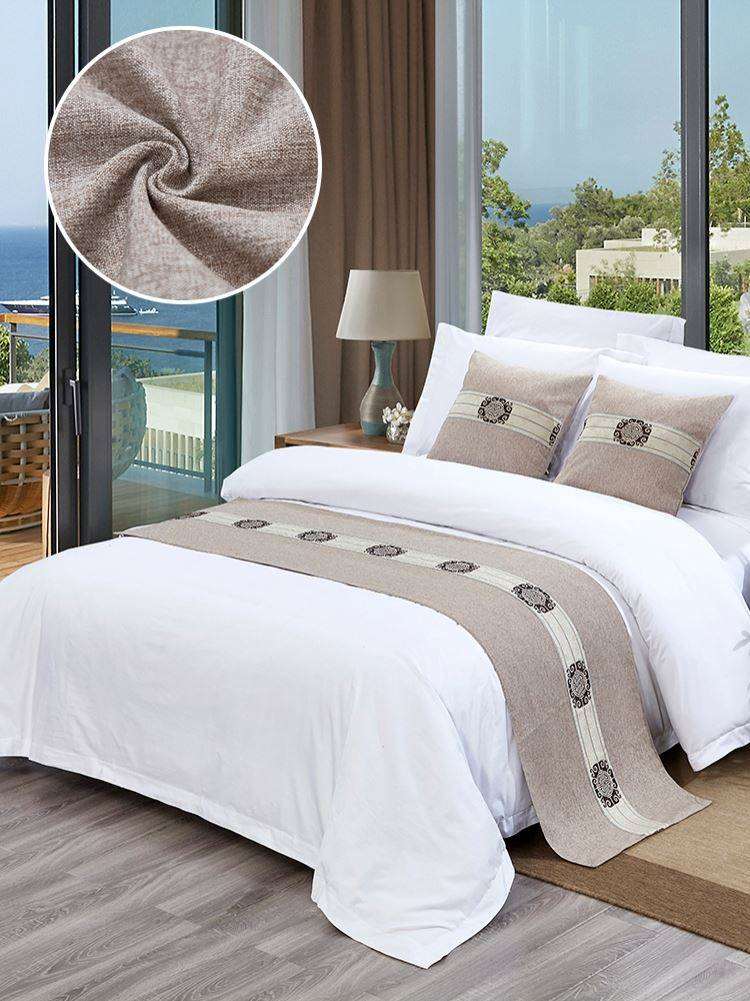 酒店床上床尾巾床旗高档现代简约民宿宾馆床尾垫轻奢床盖装饰布条