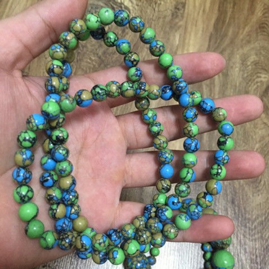 천연 청록색 당나라 SANCAI 라운드 비즈 DIY 청록색 탑 비즈 루즈 비즈 108 부처님 비즈 팔찌 스웨터 체인 BODHI 액세서리