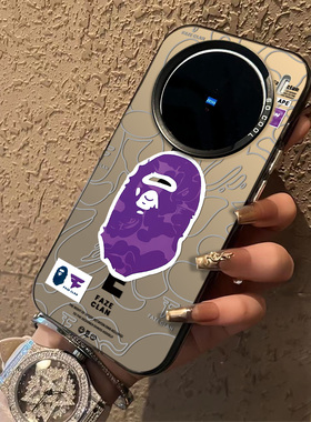 V紫色猿人头适合vivox100pro手机壳男款vivox90个性新款x80创意高级感x60超薄iqoo12/11/10防摔s17/16保护套