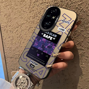 R潮牌猿人标签适合荣耀200pro手机壳男荣耀100/90/80pro个性新款70pro创意高级超薄荣耀magic5/x50防摔保护套