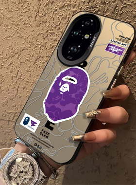 R紫色猿人头适合荣耀200pro手机壳男荣耀100/90/80pro个性新款70pro创意高级感超薄荣耀magic5/x50防摔保护套