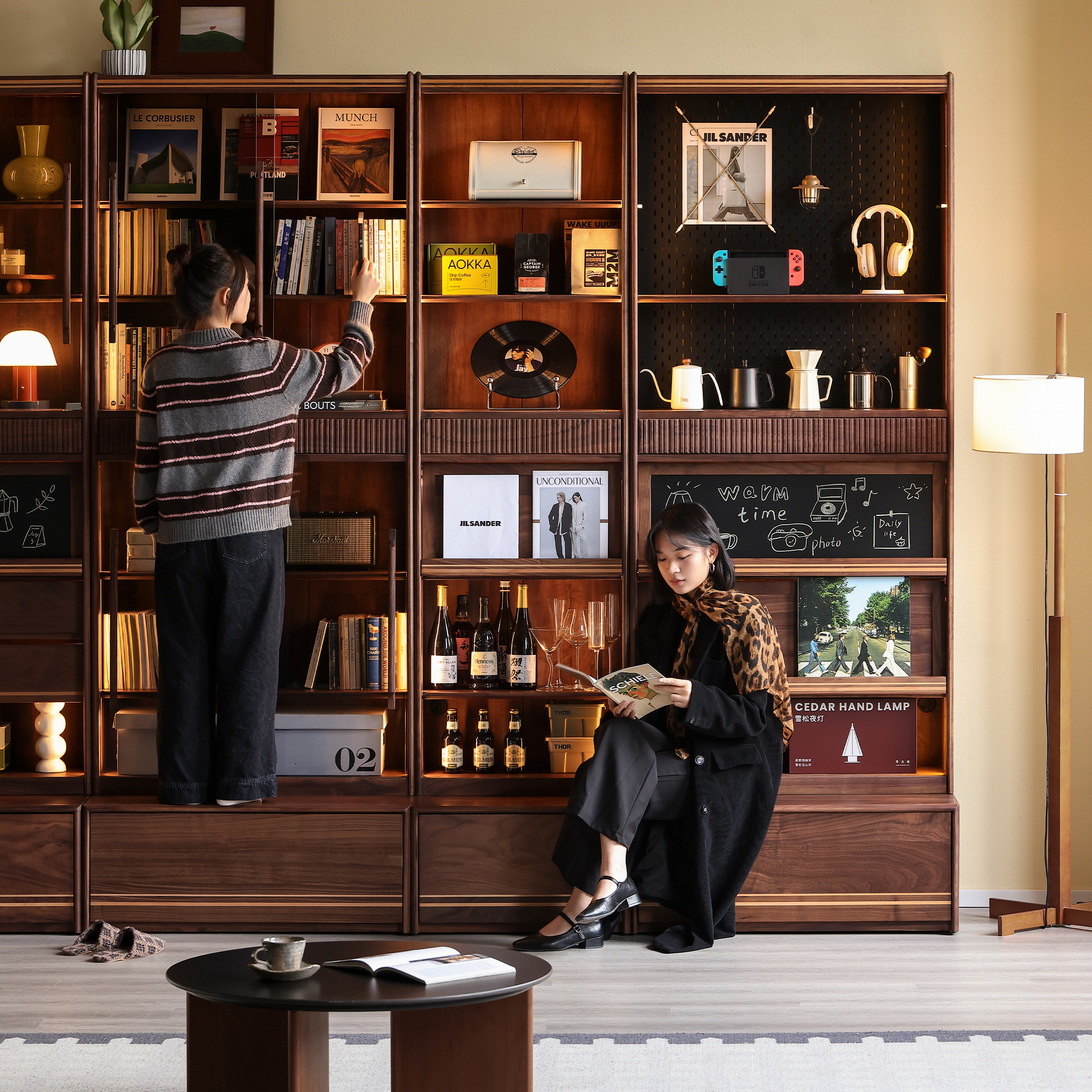 黑胡桃之家北美黑胡桃实木组合柜