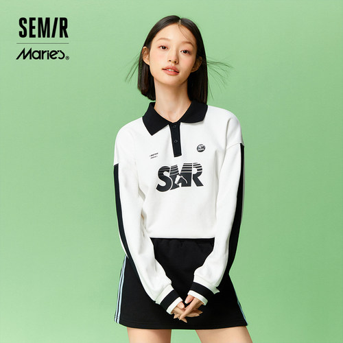 Semir/森马POLO衫印花宽松短款