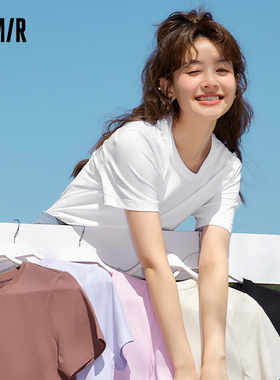 森马纯棉短袖T恤女2025夏季纯白色基础款 百搭上衣 通勤日常穿搭