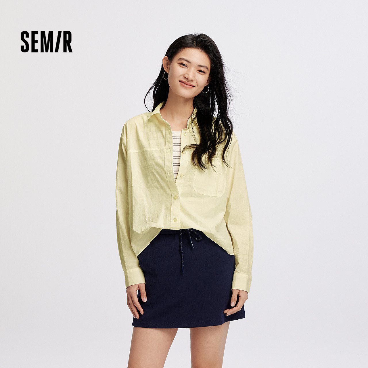 森马衬衫两件套女2025新款秋条纹背心oversize长袖衬衣[商场同款],女装/女士精品,衬衫,淘宝优惠券,粉丝福利购,淘宝优惠卷