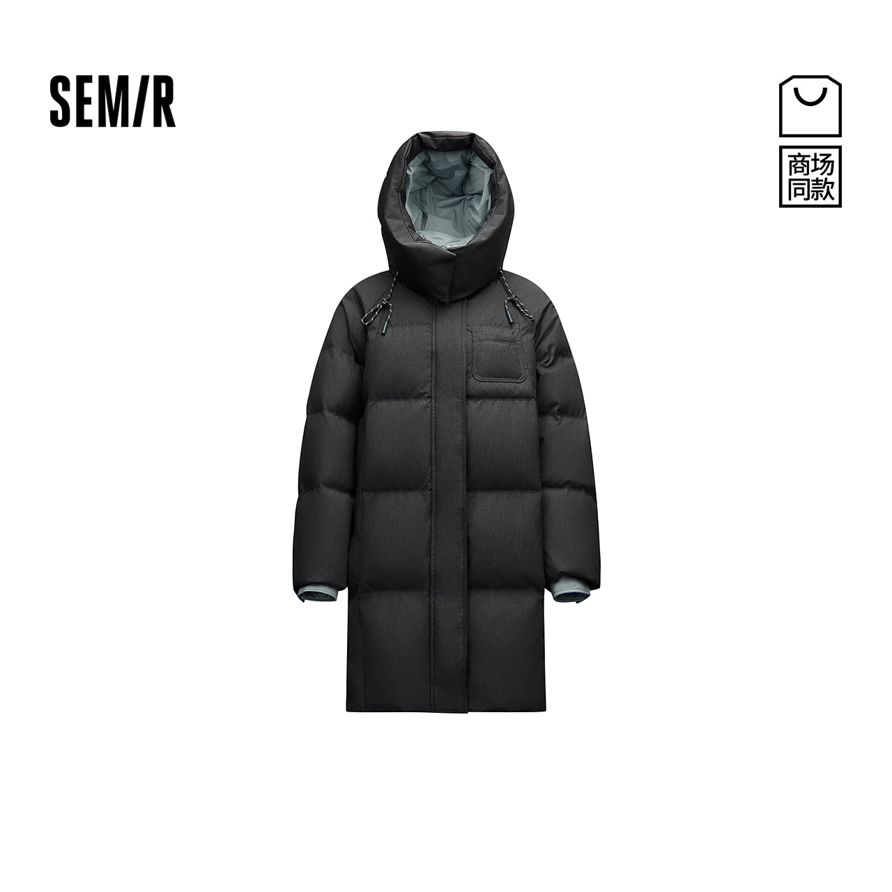 商场同款|森马羽绒服女冬季长款90绒子撞色2025新款百搭潮酷外套