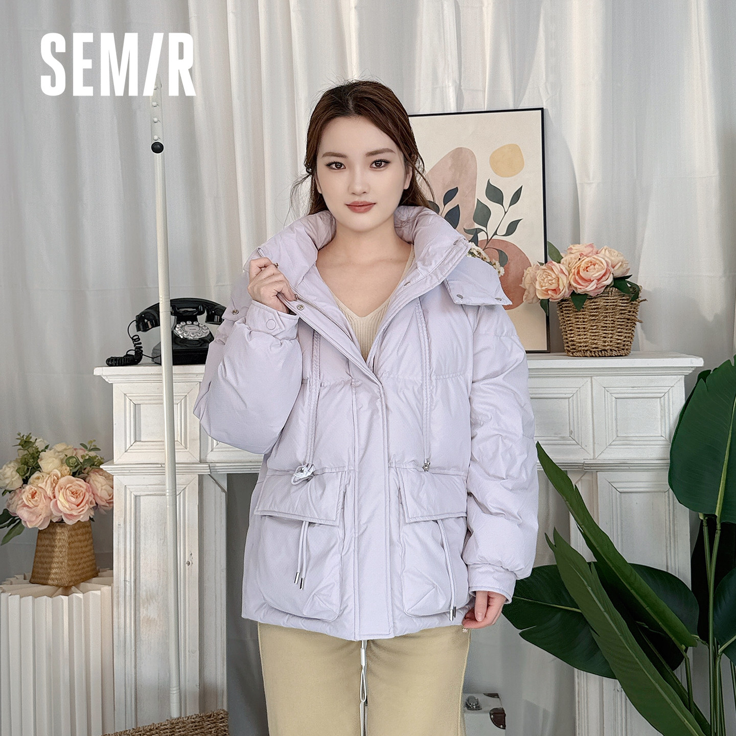 森马羽绒服女冬季90绒子女款羽绒2025新款休闲潮流面包服商场同款